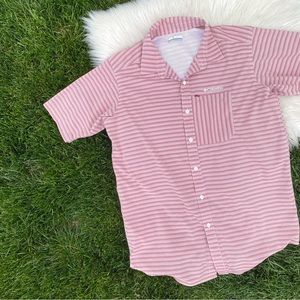 Columbia striped button down polo large tall